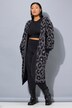 Lang cardigan, oversize, glitter-leo