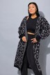 Lang cardigan, oversize, glitter-leo
