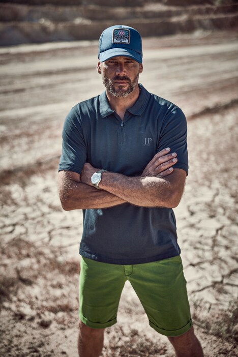 Maglia polo JP1880 con zip, FLEXNAMIC® e mezze maniche