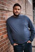 Men+ langærmet T-shirt, mavevenlig pasform, specialsnit, Basic, rund hals, op til 8XL