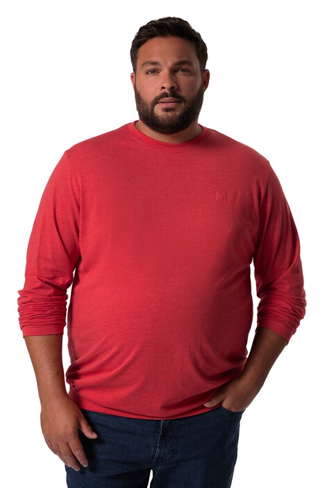 Tričko Men+, dlouhé rukávy, břišní střih, Basic, kulatý výstřih, do 8XL
