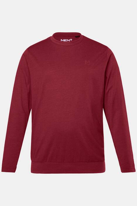 T-shirt Mens+ coupe spéciale, manches longues et col rond, ventre confort, collection Basic - jusqu'au 8 XL