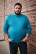 Men+ langærmet T-shirt, mavevenlig pasform, specialsnit, Basic, rund hals, op til 8XL