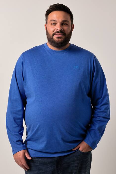 Men+ shirt met lange mouwen, Buik-Fit, speciaal model, basic, ronde hals, tot 8XL