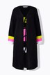 Long cardigan with peace pattern on the back and open front