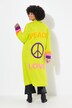Long cardigan with peace pattern on the back and open front