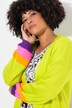 Long cardigan with peace pattern on the back and open front