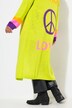 Long cardigan with peace pattern on the back and open front