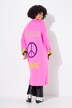 Long cardigan with peace pattern on the back and open front