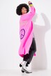 Long cardigan with peace pattern on the back and open front