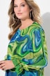 Blusa dal taglio svasato in mesh con stampa allover e ampie maniche lunghe