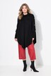 Poncho style cable pattern pointed hem sweater