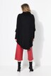 Poncho style cable pattern pointed hem sweater