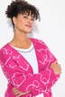 Cardigan dalla vestibilità classica con fantasia con cuori