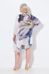 Tuniek, bloemen, V-hals, vetersluiting, halve mouwen