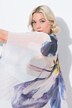 Tuniek, bloemen, V-hals, vetersluiting, halve mouwen