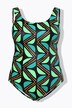 Geometric Print Cupless Swimsuit