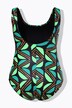 Geometric Print Cupless Swimsuit