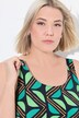 Geometric Print Cupless Swimsuit