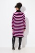 Long striped A-line hem slit sweater