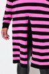 Long striped A-line hem slit sweater