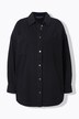 Denimskjorte, oversized, broderi på knappestolpen
