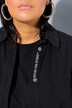 Denimskjorte, oversized, broderi på knappestolpen