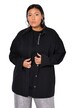 Džínová košile, oversize, knoflíková léga s výšivkou
