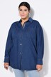 Denimskjorte, oversized, broderi på knappestolpen
