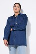 Denimskjorte, oversized, broderi på knappestolpen