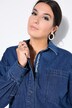 Denimskjorte, oversized, broderi på knappestolpen