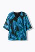 Chiffon-cape, oversized, V-udskæring, 3/4-ærmer