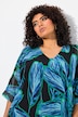 Chiffon-cape, oversized, V-udskæring, 3/4-ærmer