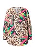 Halenka, rovný střih, leopardí vzor s barevnými detaily, dlouhé rukávy
