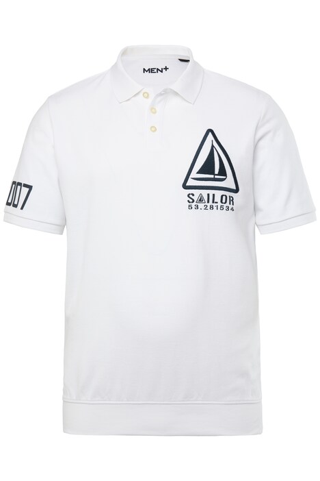 Polokošile Men+, břišní střih, krátké rukávy, piké, potisk, do 8XL