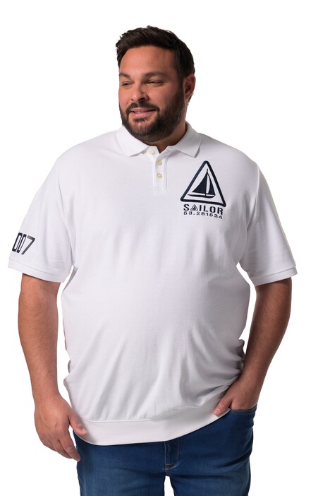 Polokošile Men+, břišní střih, krátké rukávy, piké, potisk, do 8XL