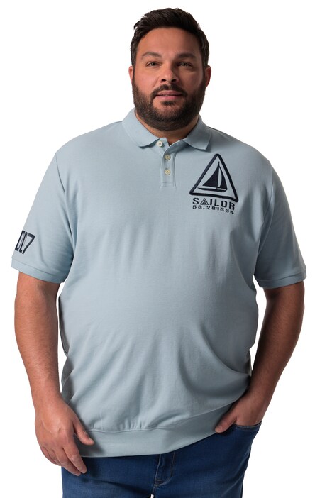 Polokošile Men+, břišní střih, krátké rukávy, piké, potisk, do 8XL