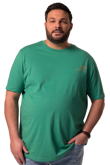 Tričko Men+, krátké rukávy, velký potisk na zádech, kulatý výstřih, do 8XL