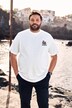 Men+ T-skjorte, halve ermer, trykk på ryggen, opptil 8 XL