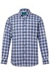 Kostkovaná košile Boston Park, lněná směs, dlouhé rukávy, Kent límeček, Comfort střih, do 8XL
