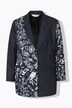 Blazer dal taglio oversize con righe sottili e stampa metallizzata