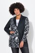 Blazer dal taglio oversize con righe sottili e stampa metallizzata