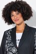 Blazer dal taglio oversize con righe sottili e stampa metallizzata