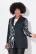Blazer dal taglio oversize con righe sottili e stampa metallizzata