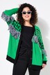 Chaqueta de punto, oversize, pata de gallo, flecos, manga larga