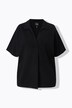 Genser, oversized, skjortekrage, halve ermer
