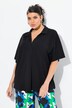 Genser, oversized, skjortekrage, halve ermer