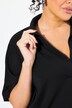 Genser, oversized, skjortekrage, halve ermer