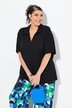 Genser, oversized, skjortekrage, halve ermer