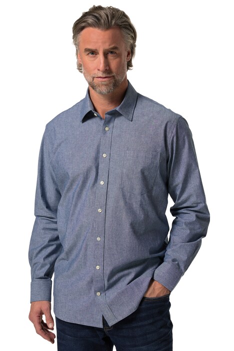 Košile Boston Park, dlouhé rukávy, chambray, Kent límeček, Comfort střih, do 8XL